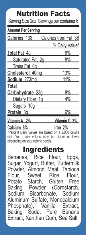 Banana Bread Nutritional Facts